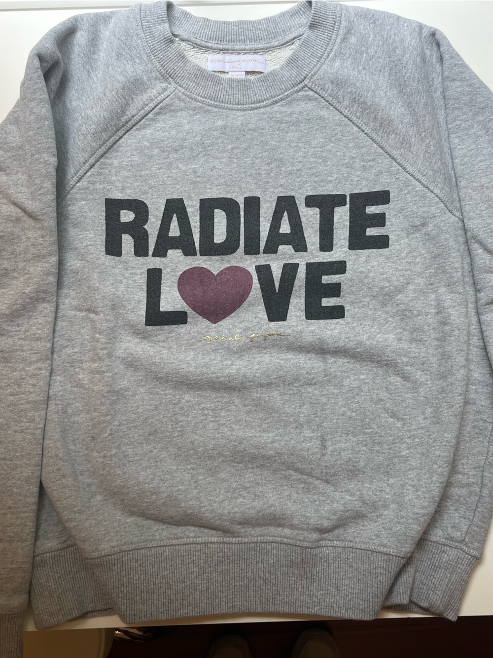 Spiritual Gangster Gray 'Radiate Love' Sweatshirt with Maroon Heart - Picture 1 of 4